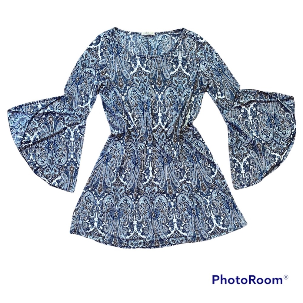 Gorgeous Soft Tunic Dress Long Bell Sleeves with stretch